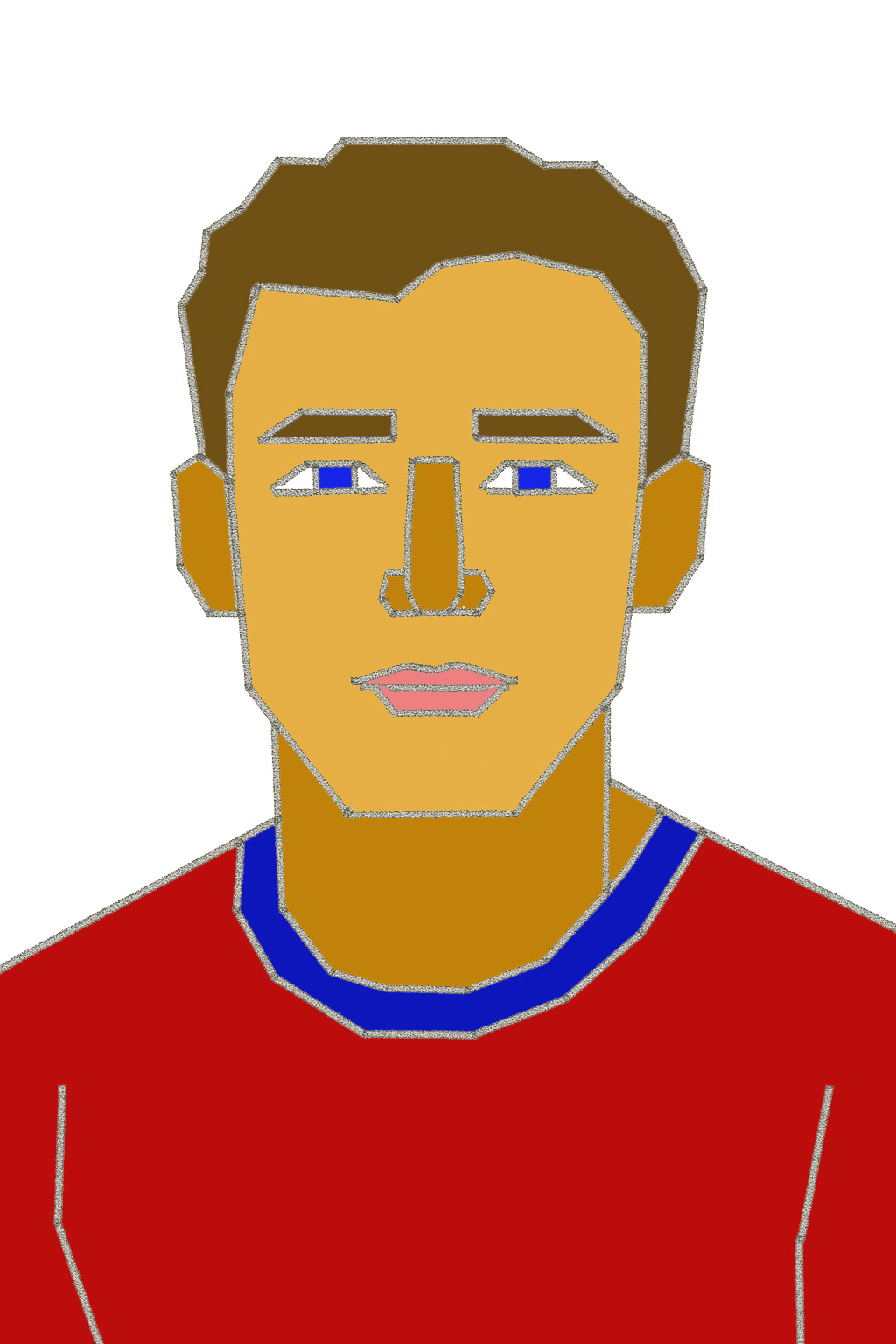 Colored geometric portrait of a man