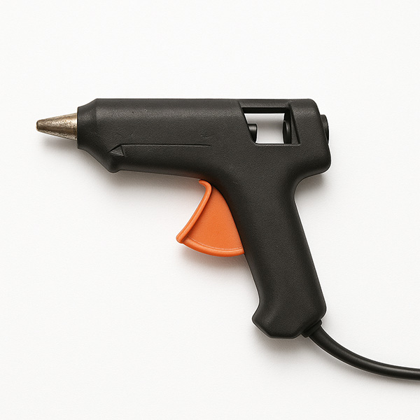 Hot glue gun reference photo broken into simple shapes